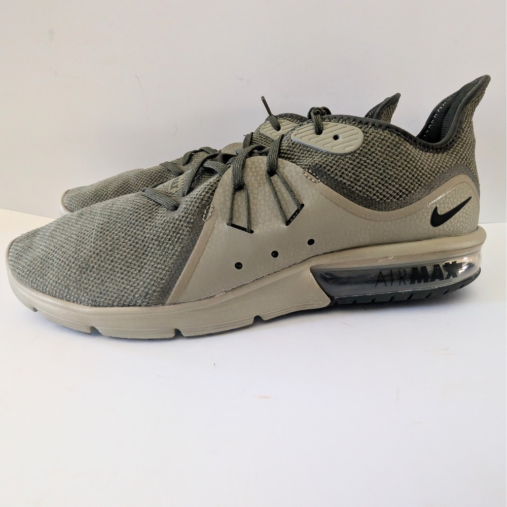 Nike Air Max Sequent 3 Olive Green Cargo Khaki Mens Running Shoes Size 13